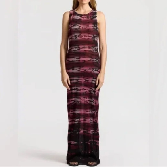 Cotton Citizen Burgundy Black Maxi Dress - Size Small - Picture 2 of 5